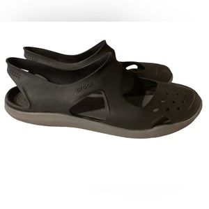 CROCS Sandals The Swiftwater Wave Slip On Water Shoe Black Size 6
